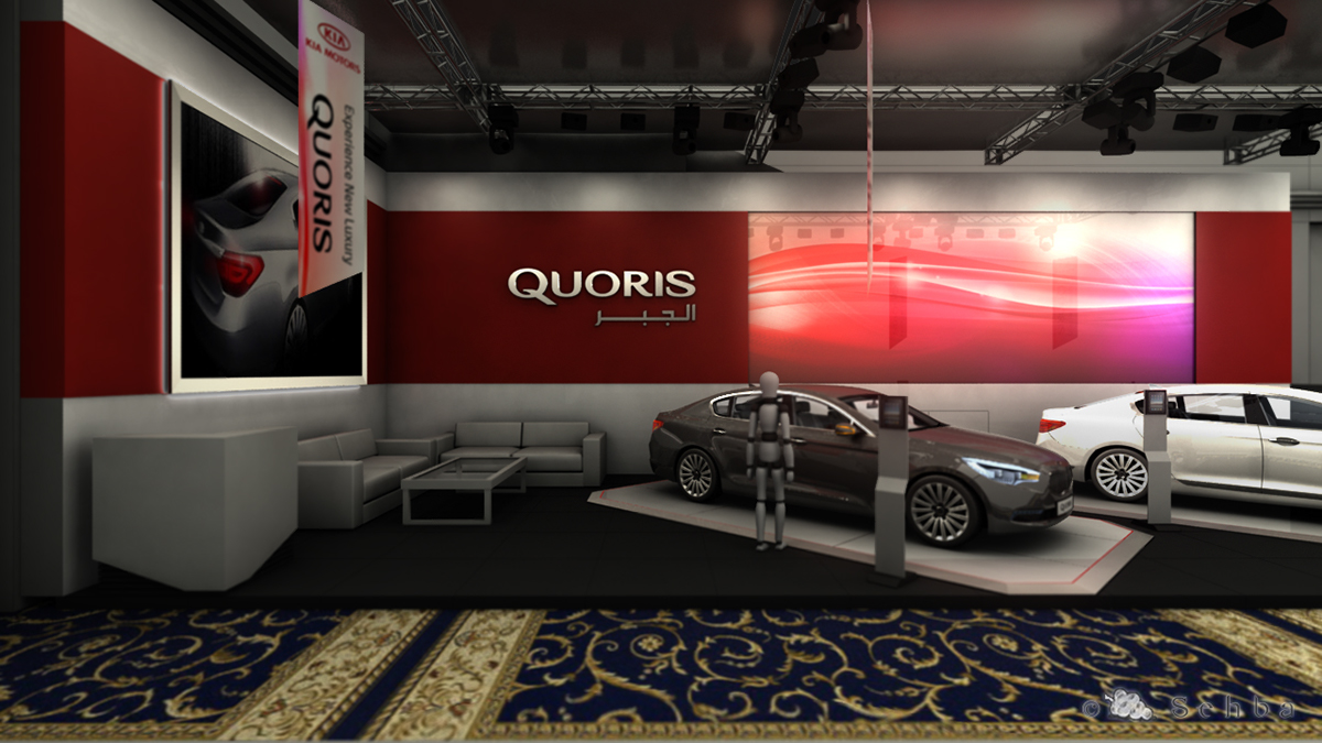 Exhibition Booth designed  3D Rendering Car exhibition