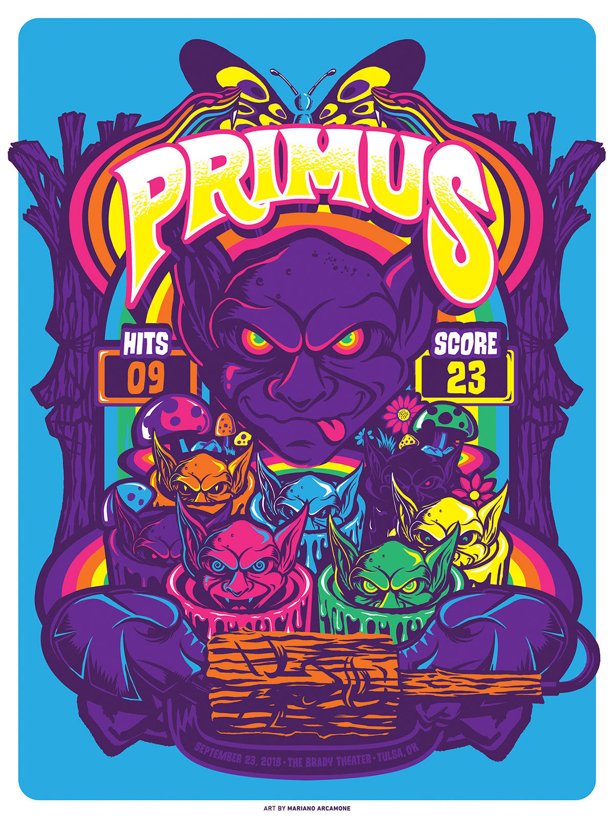 Primus screenprint poster GigPoster rainbows goblins ILLUSTRATION 