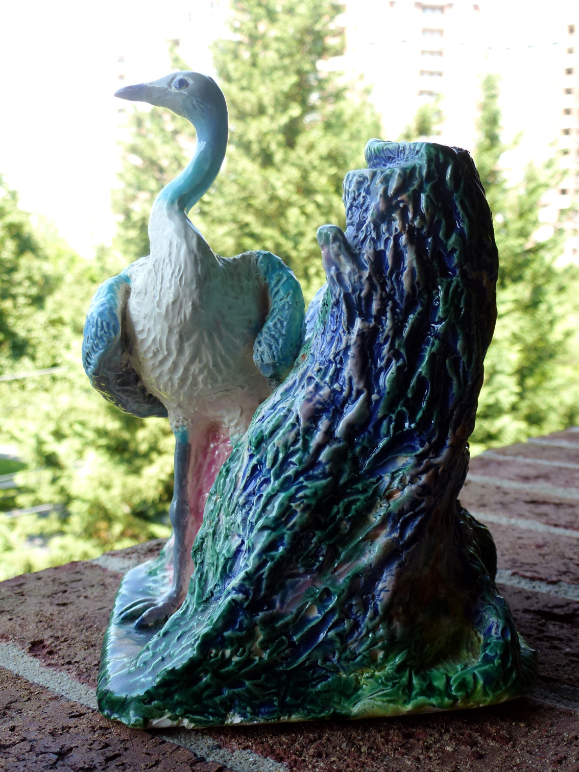 ceramics  glazed sculpture carved crane bird Nature