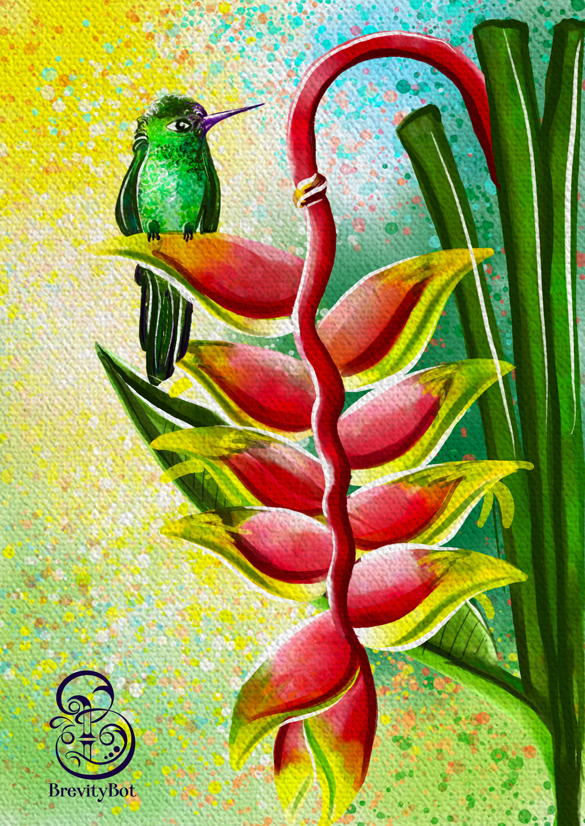 adobe fresco birds colors Flowers leaves live brushes painting   Swetha Sridharan Tropical watercolor