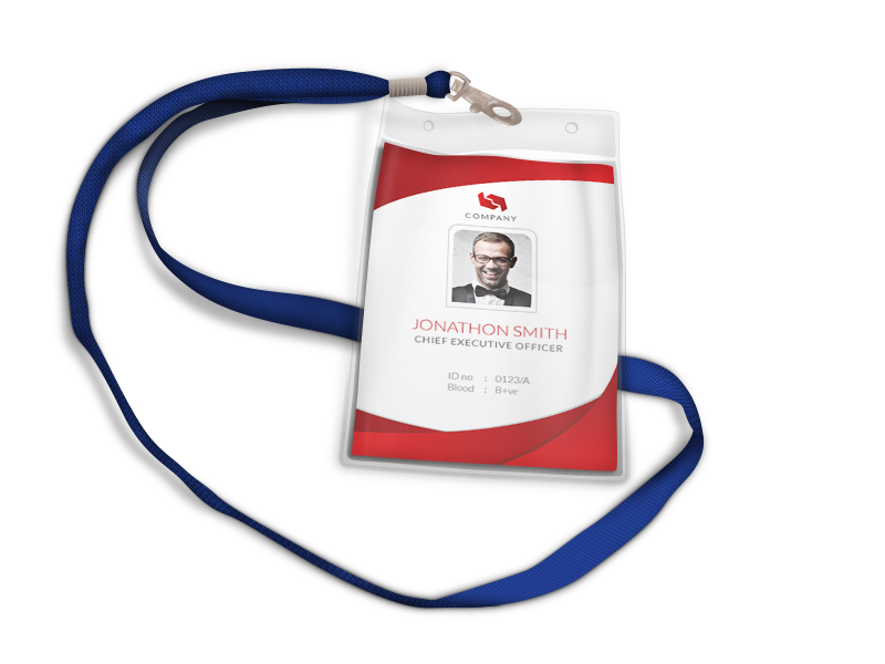 card holder clean company corporate employee id card id card holder identification identity card