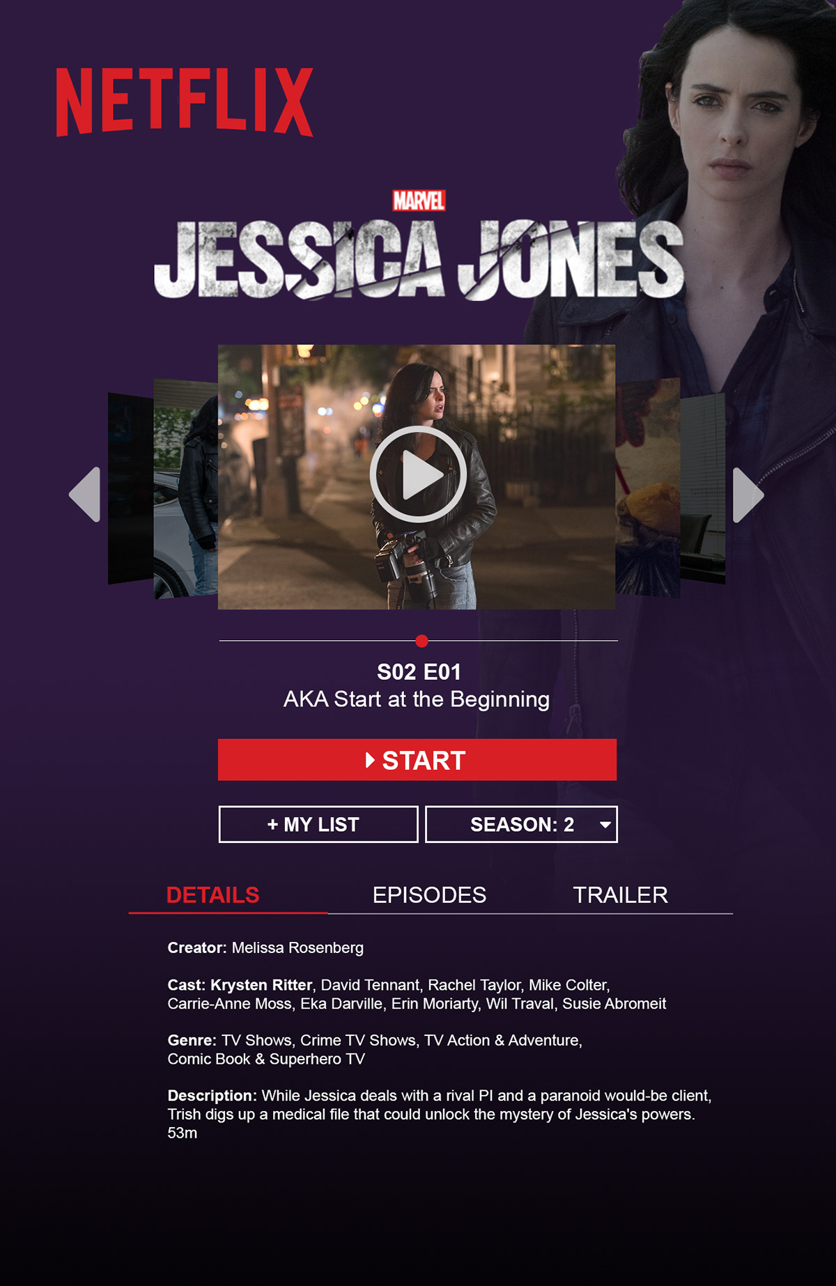 jessica jones Netflix desktop mobile advertisement