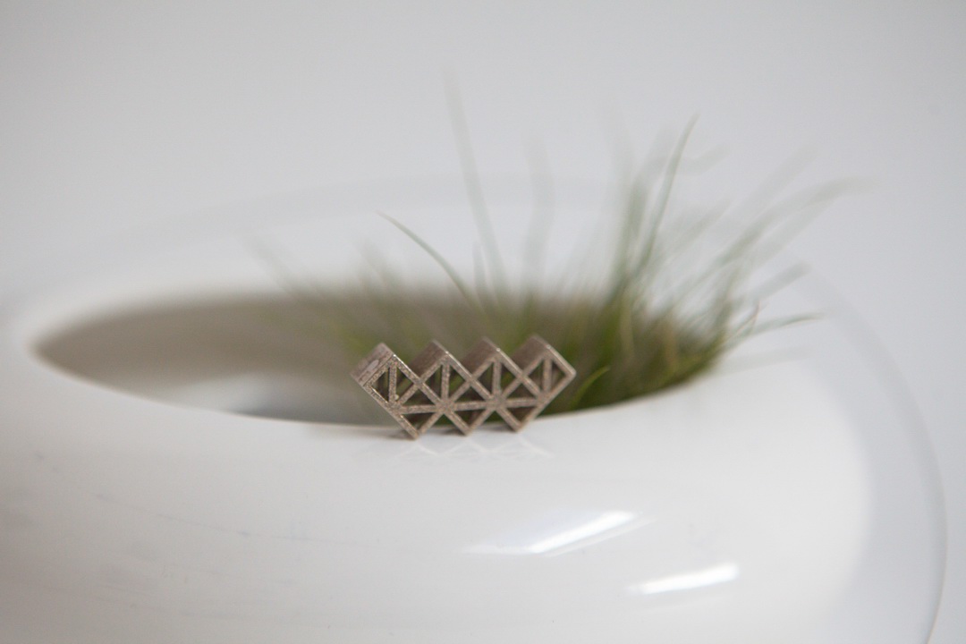 3d printed jewelry truss-inspired initial jewelry dan xiong