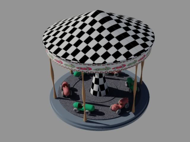 carousel AutoCAD 3d design rendering