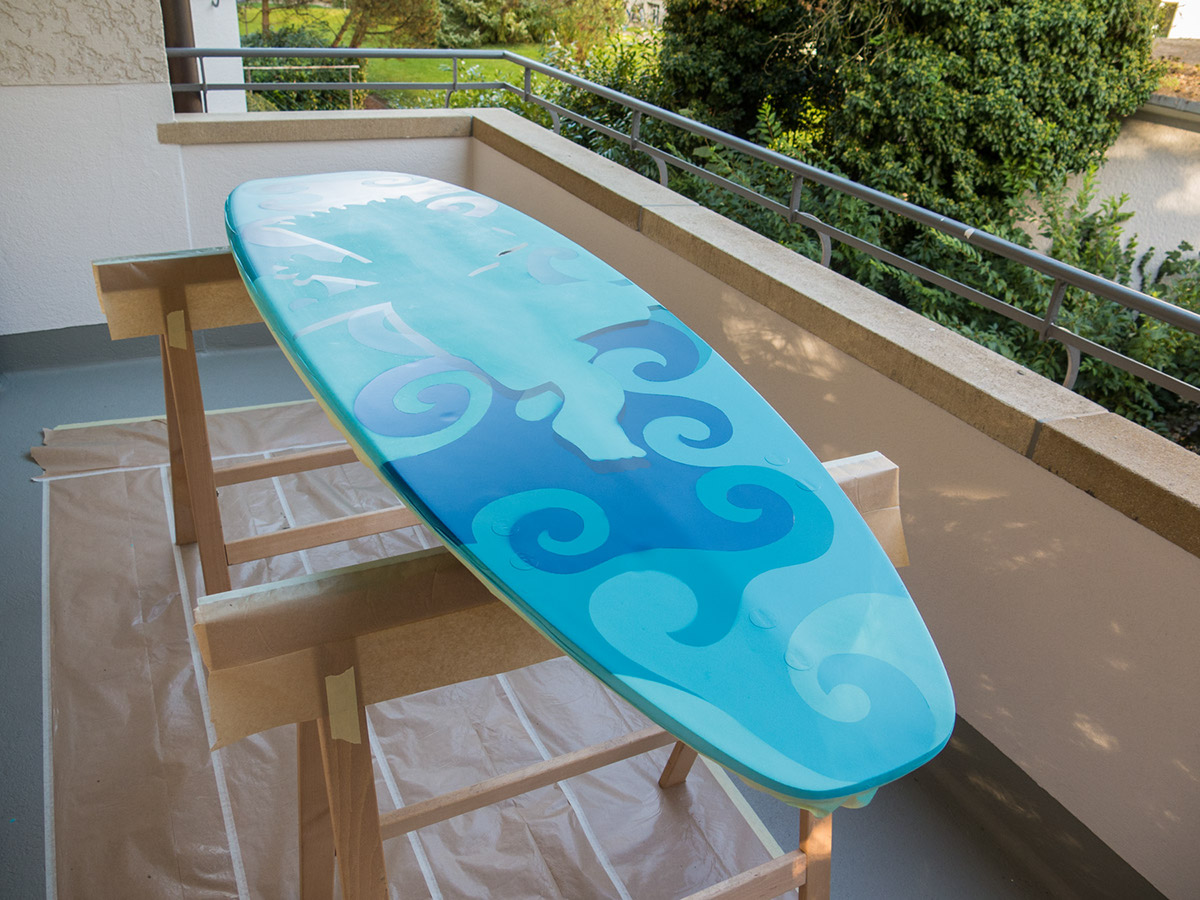 surfboard Bart Simpson Surf Style hang loose Atlantic Surf Lodge