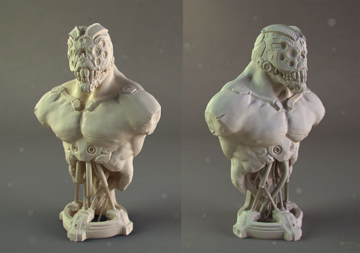 clay render digital sculpt zbrush sculpt bust