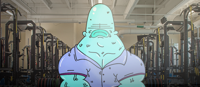Character Dudes gym Drawing  muscless musclessman