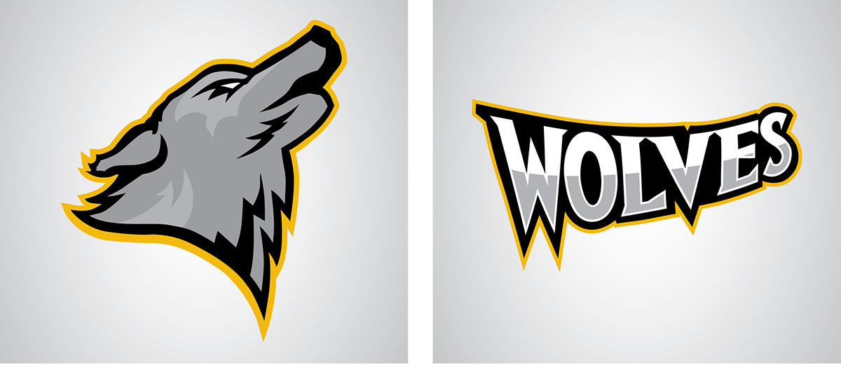 team identity Sports logo hockey wolves chicago Mascot