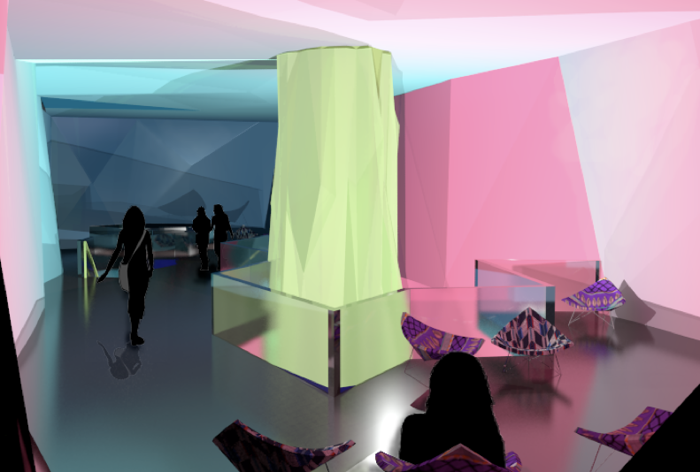 Mara Hoffman Fantasy Space showroom design Rome study abroad Crystal Concept dynamics