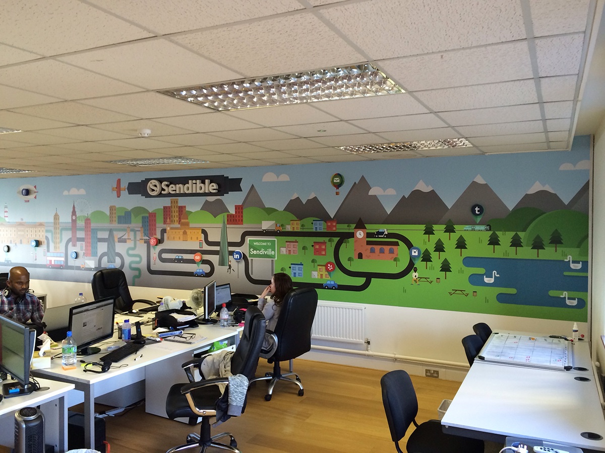 Office Design graphics decals Murals decor business design