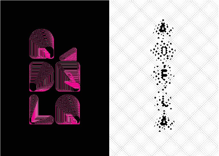 typoster poster print name color pink black White Plzeň Designblok