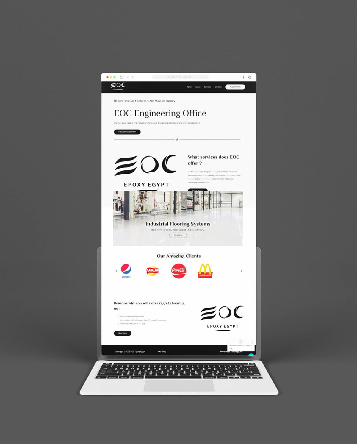 epoxy Website Design landing page UI/UX divi wordpress web development  epoxy flooring