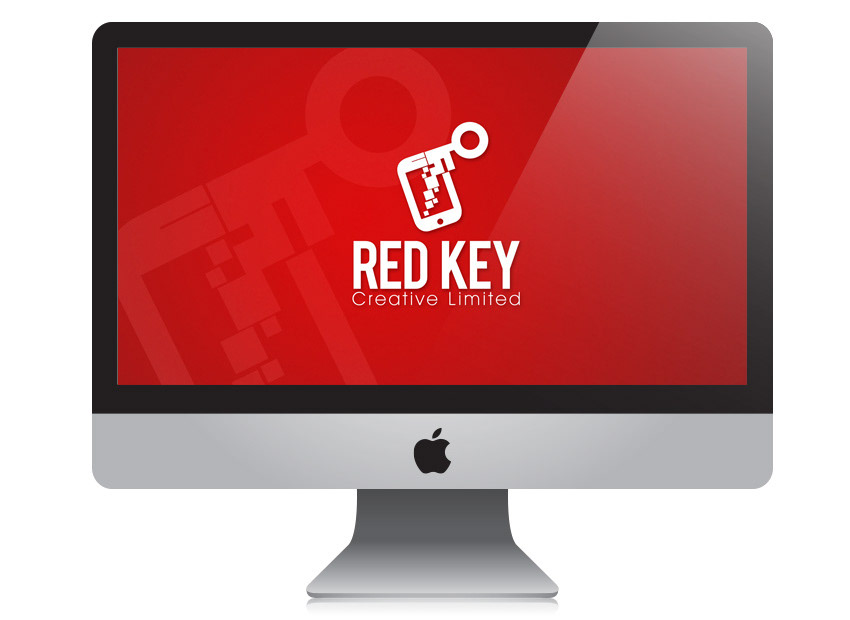 Red Key creative Apps Company Logo Design red business card Name card apps development toto workshop