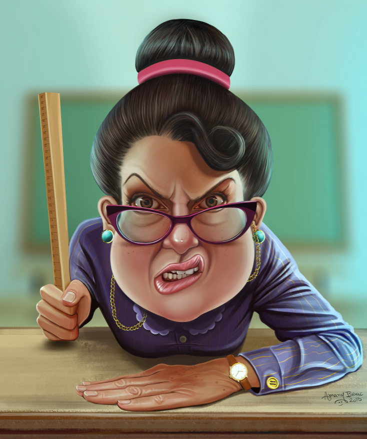 caricature   Character teacher crazy face