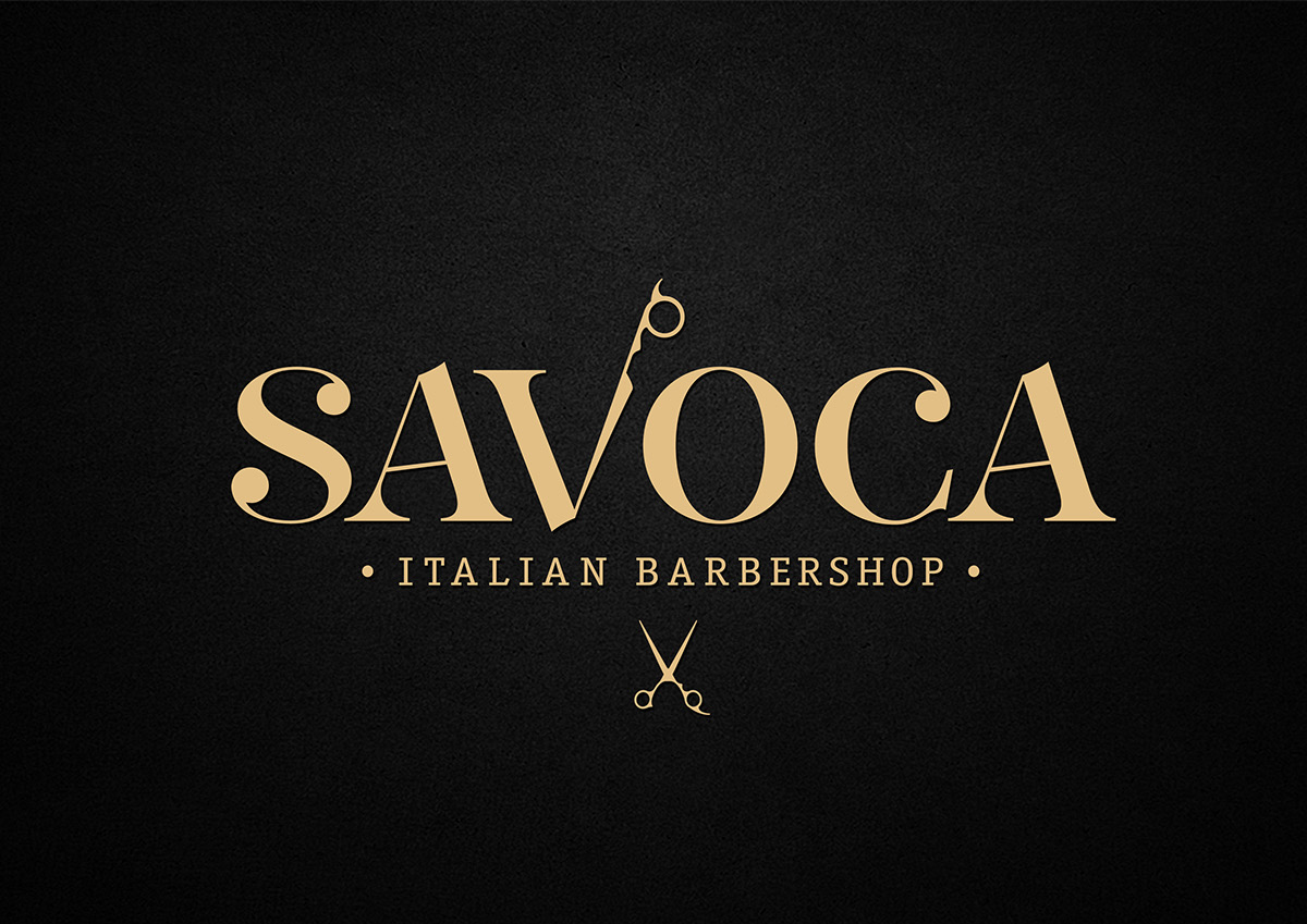 barber barbershop savoca sicily Italy logo identity