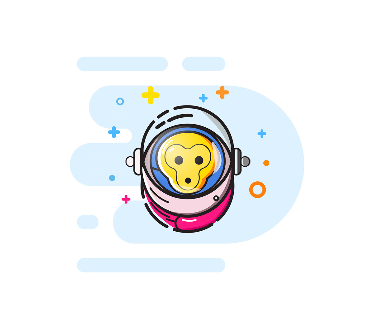 mbe Icon funny cloud lovely ILLUSTRATION  colors line smile