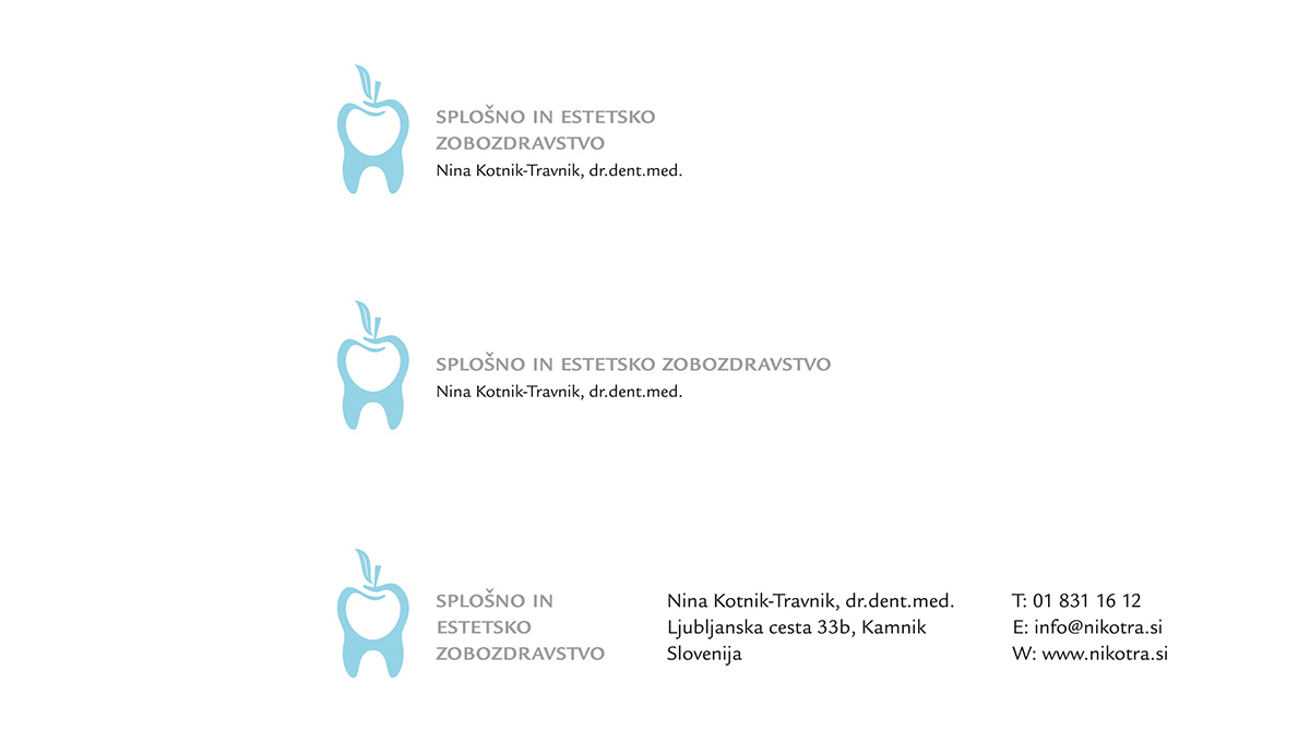 visual identity brand dentistry Nina Kotnik Travnik