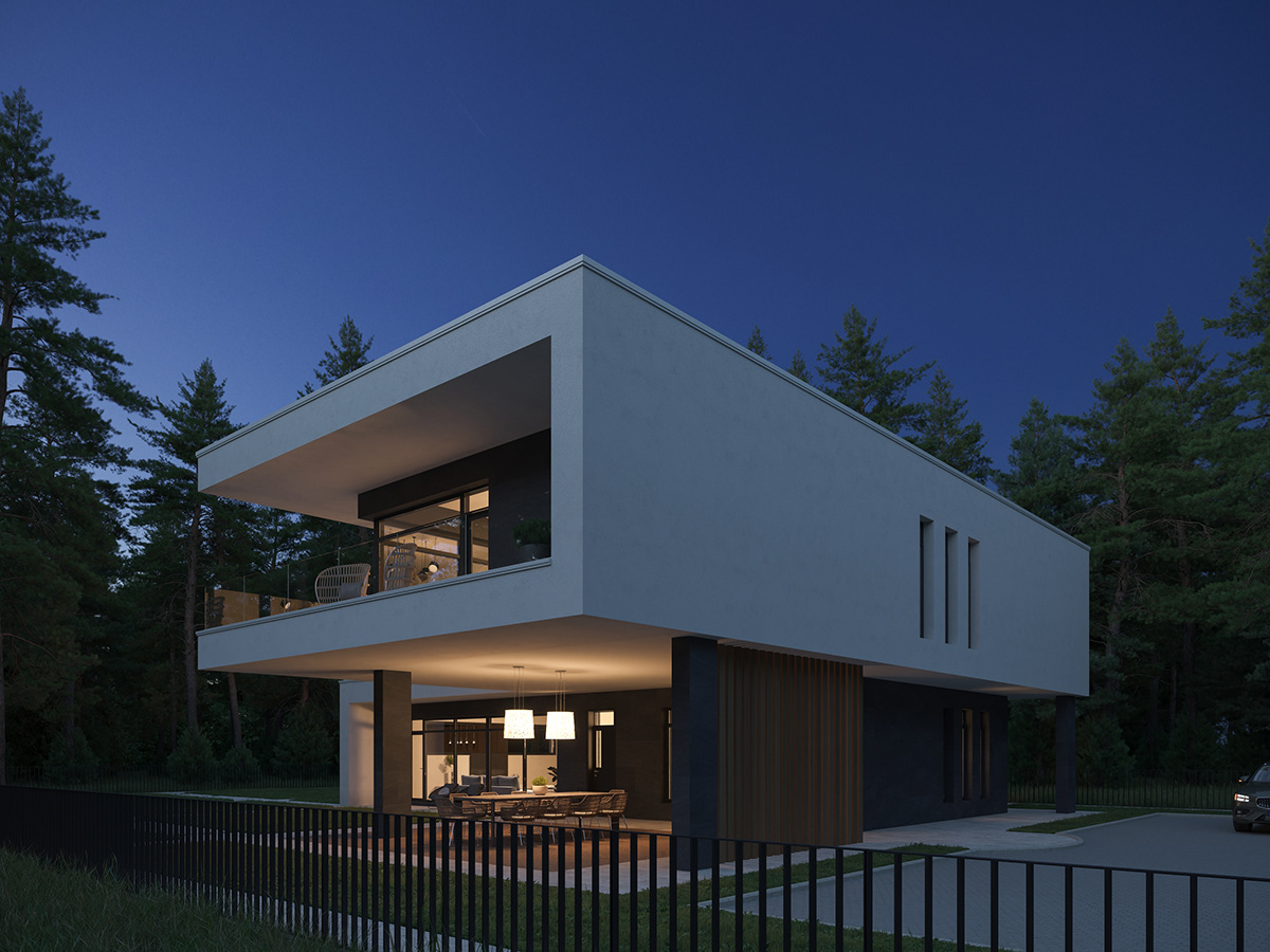 3d render 3ds max corona renderer Modern Villa visualization architecture architecture design modern house private house private villa