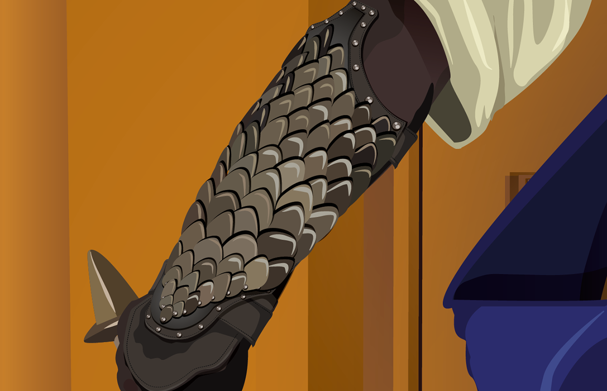 Adobe Portfolio Illustrator adobe Character fantasy Bard vector vectors portrait Griot Armor archer Sword elf