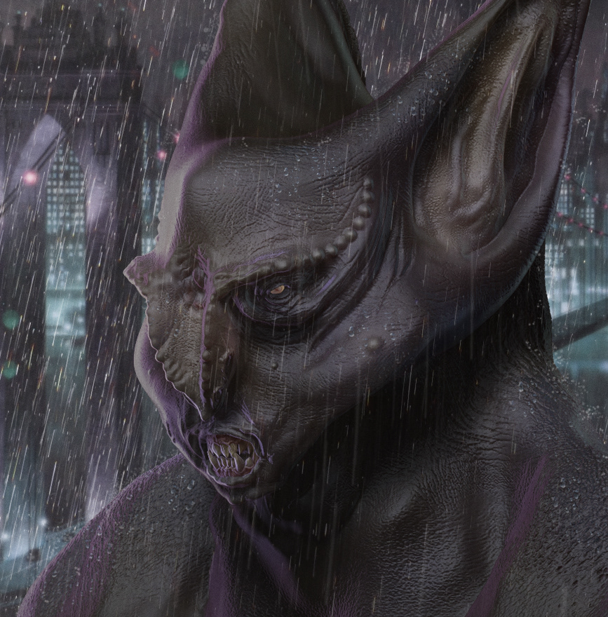 bat creature 3D Zbrush Render rain batman Sculpt
