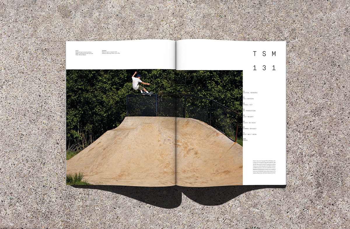 print design  editorial design  art direction  skateboarding the skateboard mag Wedge and Lever Eric Koston Guy Mariano cover design concept