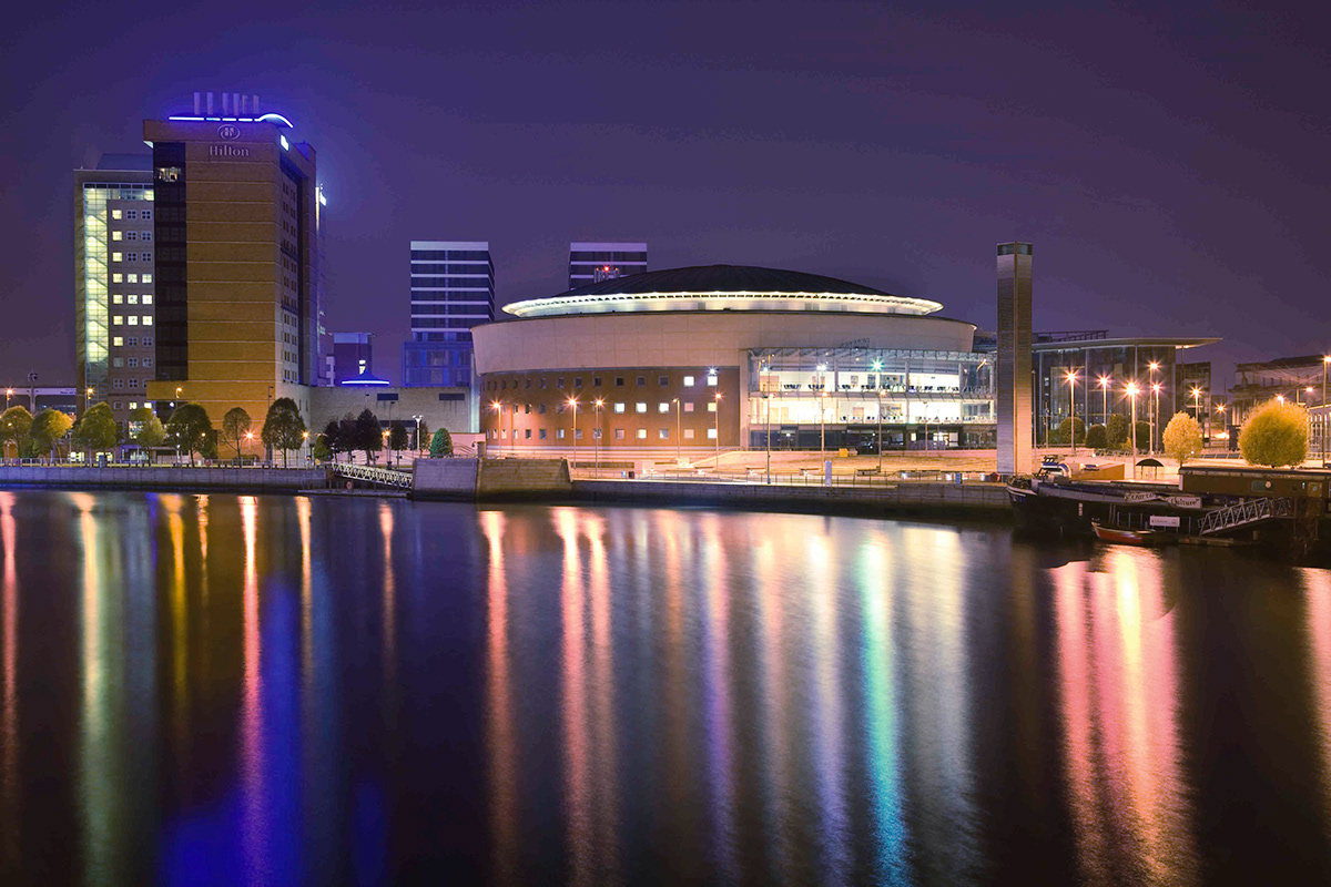 Landscape cityscape Belfast cityhall bigfish H&W cranes Odyssey Arena