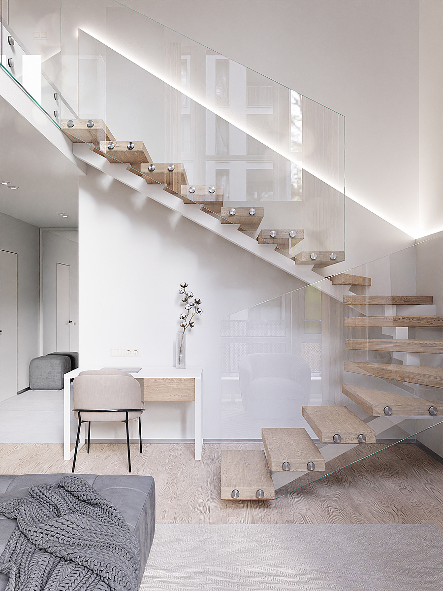 architecture blender octane visualization apartment archviz CGI kitchen living room Render