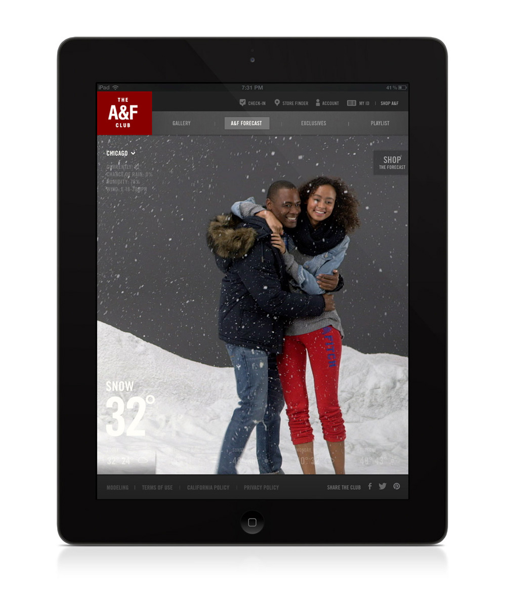 Adobe Portfolio abercrombie A&F  fashion video  Responsive Design Web tablet mobile  holiday  christmas apparel
