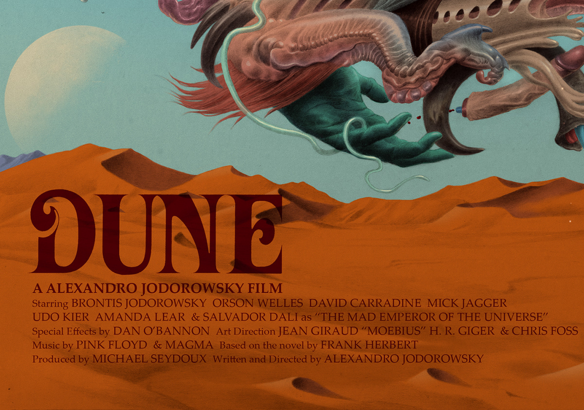 dune frank herbert Alejandro Jodorowsky Jodorowsky's Dune sci-fi Mick Jagger dali pink floyd Hugo Emmanuel Figueroa Giger