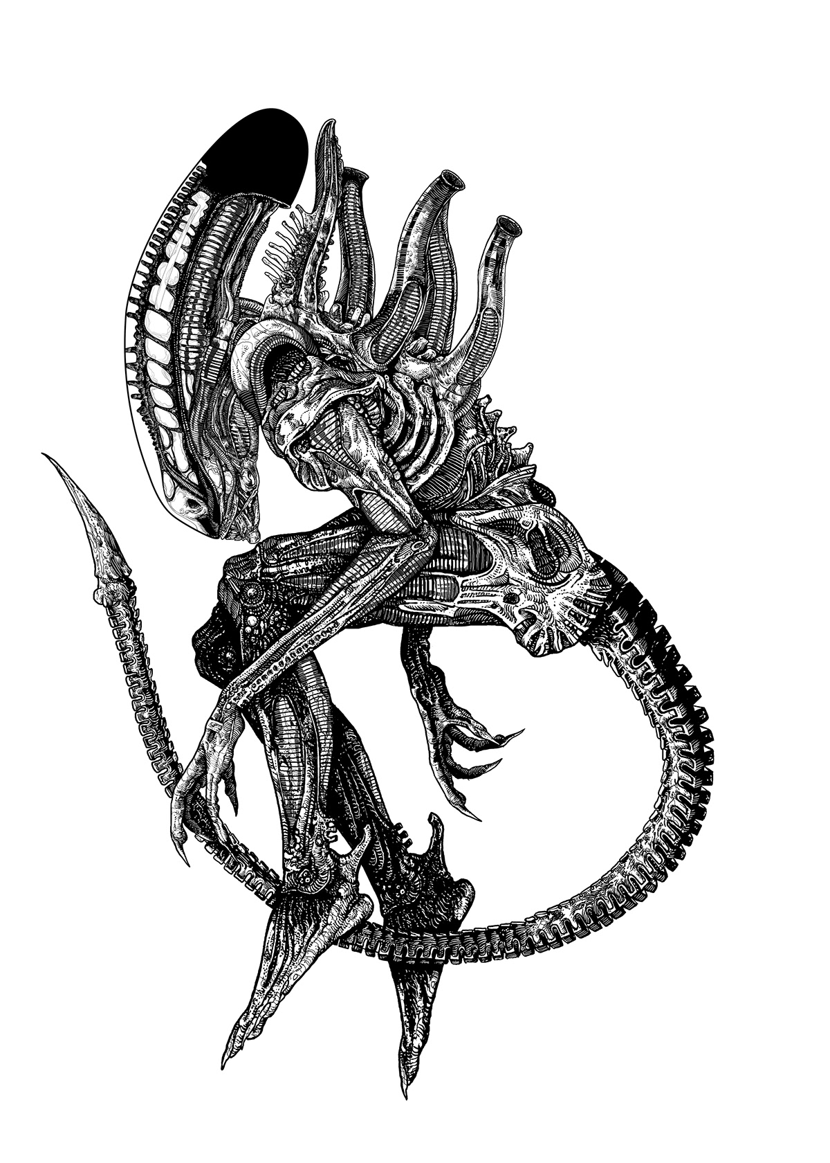 alien H.R.Giger horror ILLUSTRATION  movie sci-fi Space  Xenomorph