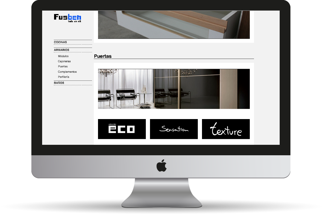 Fusben Web design wood company alberto DIAGO Responsive