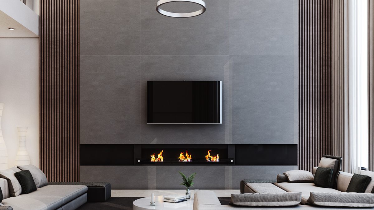 grey living room architectural concept interior design  Interior modern