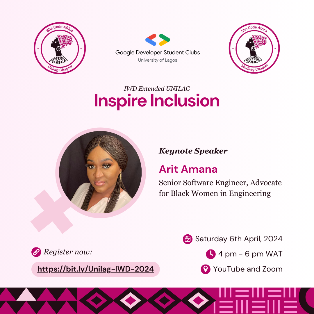 internationalwomensday feminism woman graphic design  designer Social media post Event Design IWD IWD2024 She code africa