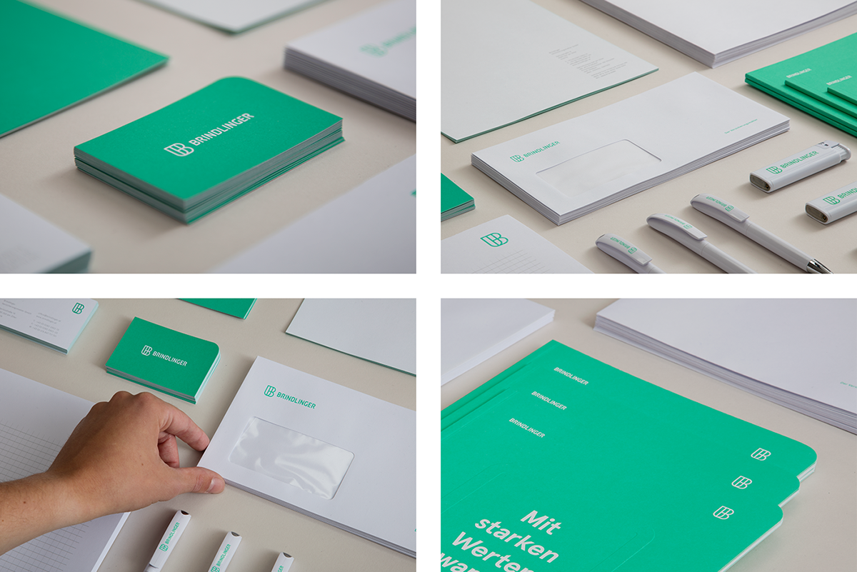 Icarus Brindlinger Insurance broker Corporate Design redesign creative green pantone brochure businesscards stationary austria editorial print identity