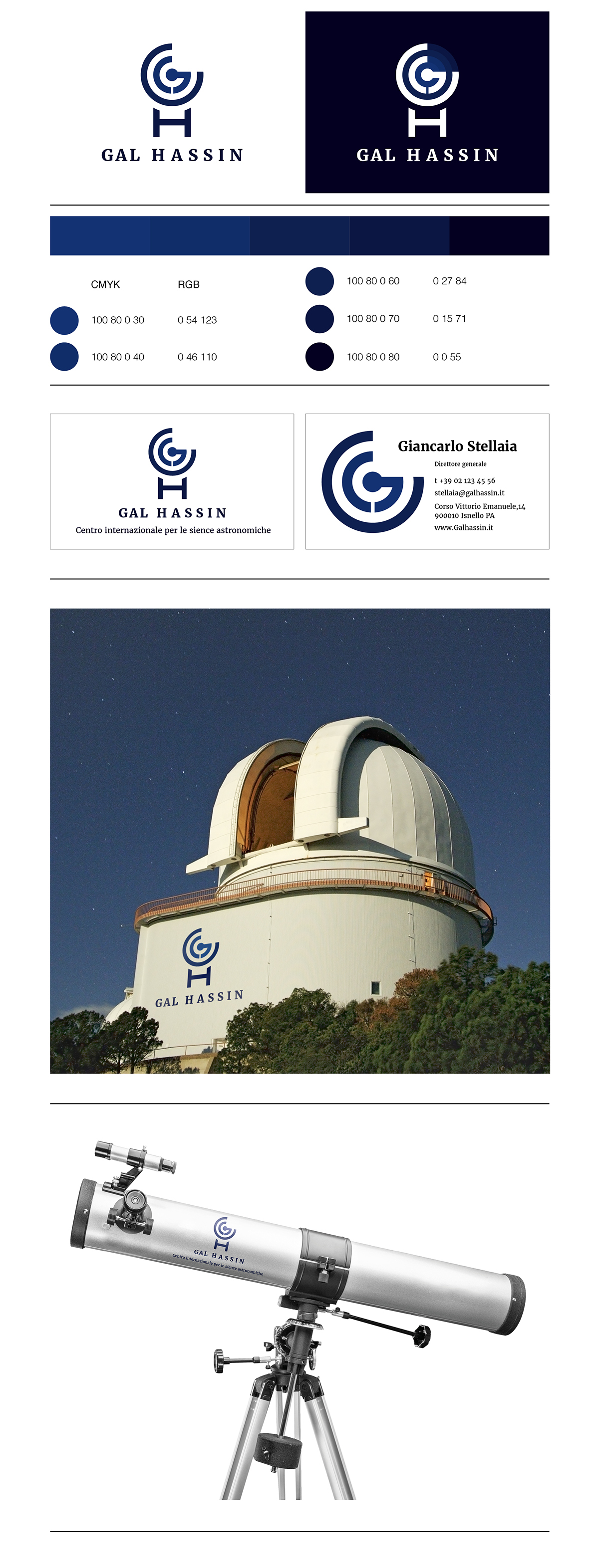 Adobe Portfolio Gall Hassin branding  Astronomical sciences identity logo