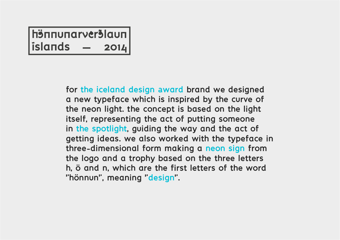 trophy neon sign type design bjorn Loki Elsa iceland light Website Invitation Awards award icelandic