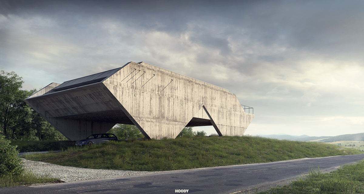 architecture visualization archviz 3D Render exterior modern Brutalism Brutalist