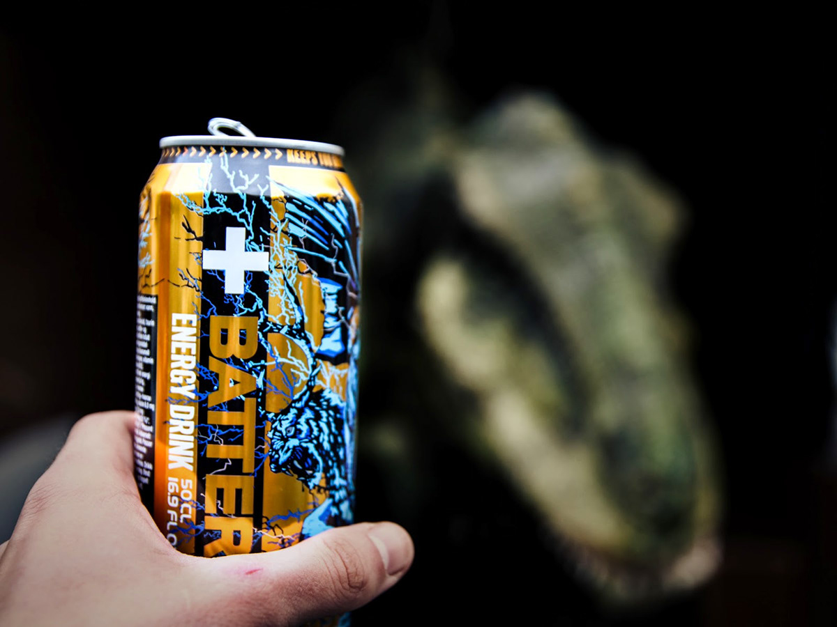 battery battery energy energy drink t-rex can design limited edition painbucket remi juliebø