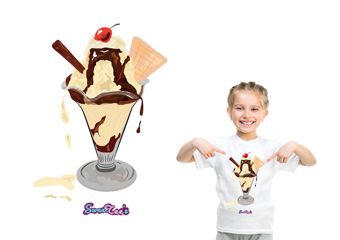 art popcorn icecream fresh cold sweet t-shirts COOL DESIGNS boxs T-shirt Packaging drawings Colourful 