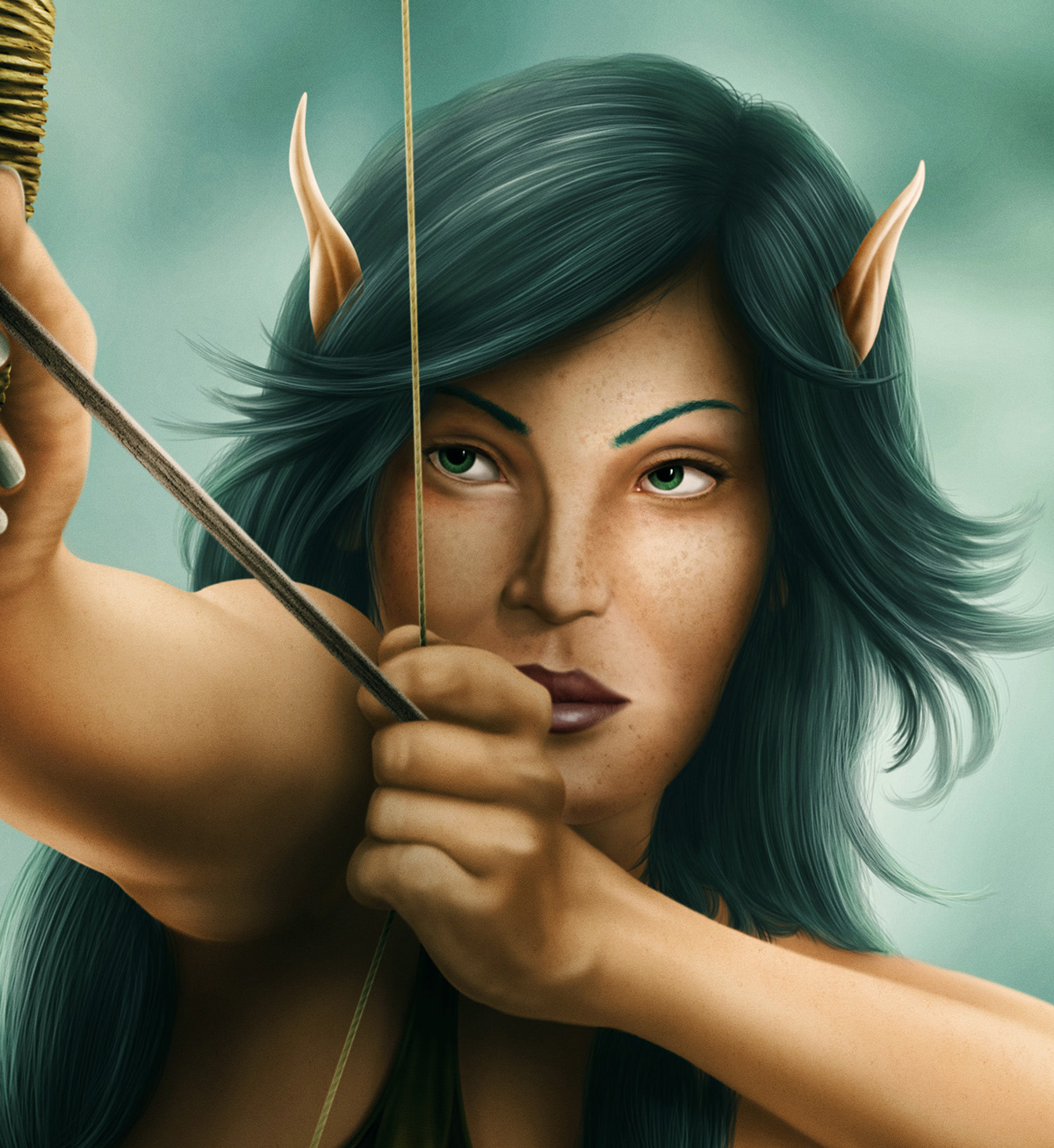 elf 2D girl archer forest fantasy
