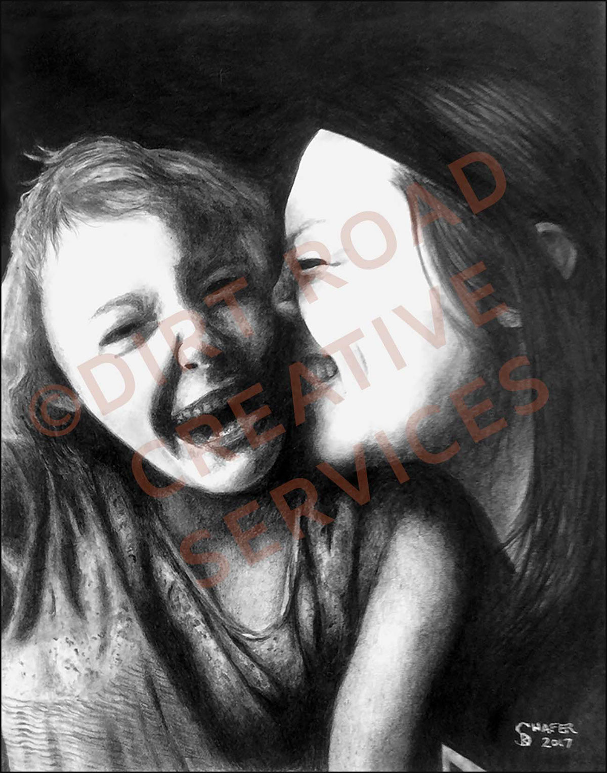 Drawing  graphite mother DAUGHTER portrait Realism candid pencil