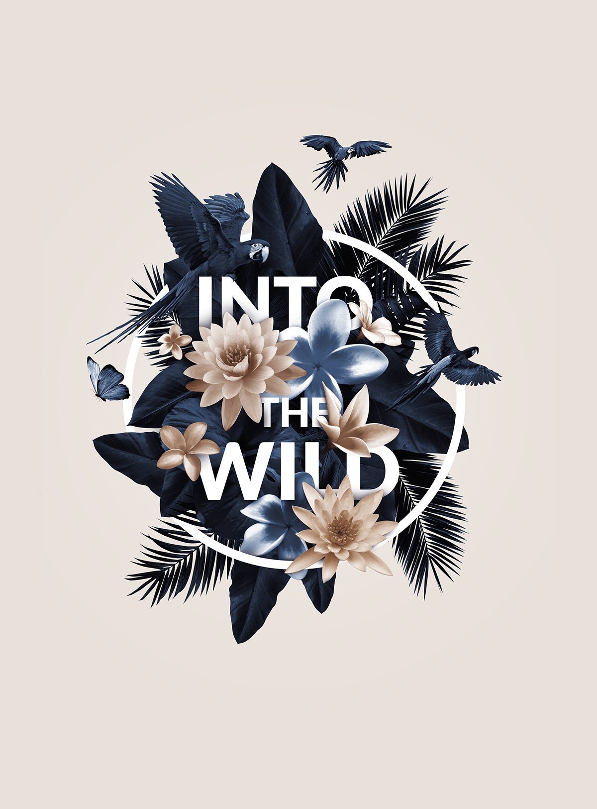flower wild letters type intothewild palm floral Nature circle typography  