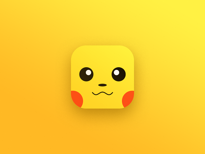 pikachu Pokemon app Icon yellow