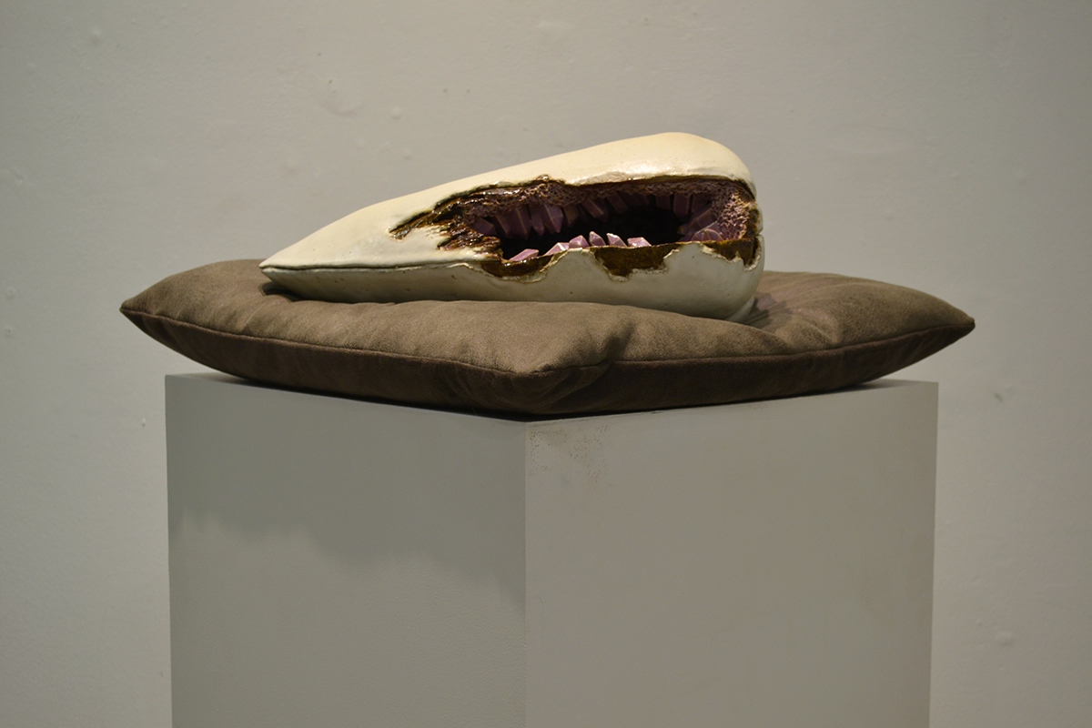 ceramics  sculpture seed geode rocks baby pillow