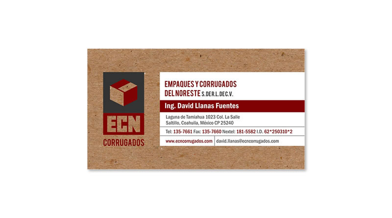 ECN corrugados identity Collateral logo