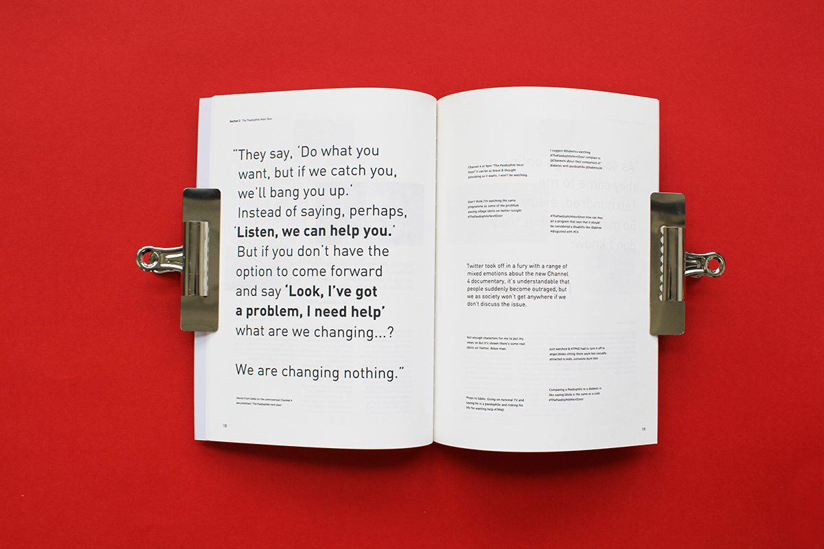 book print editorial distortion taboo graphic design  typography   red magazine branding 