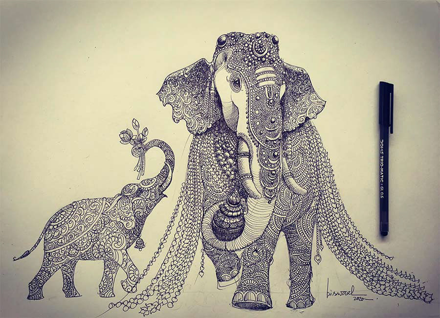 Could you share your artworks sketched using a ball point pen? - The Art  Club - Quora