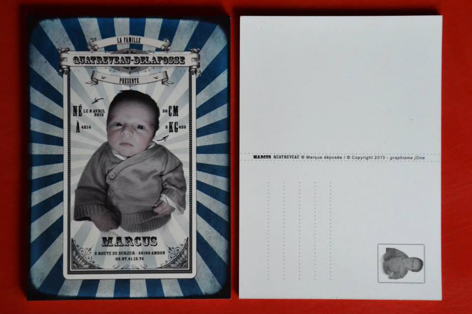 card birth postcard