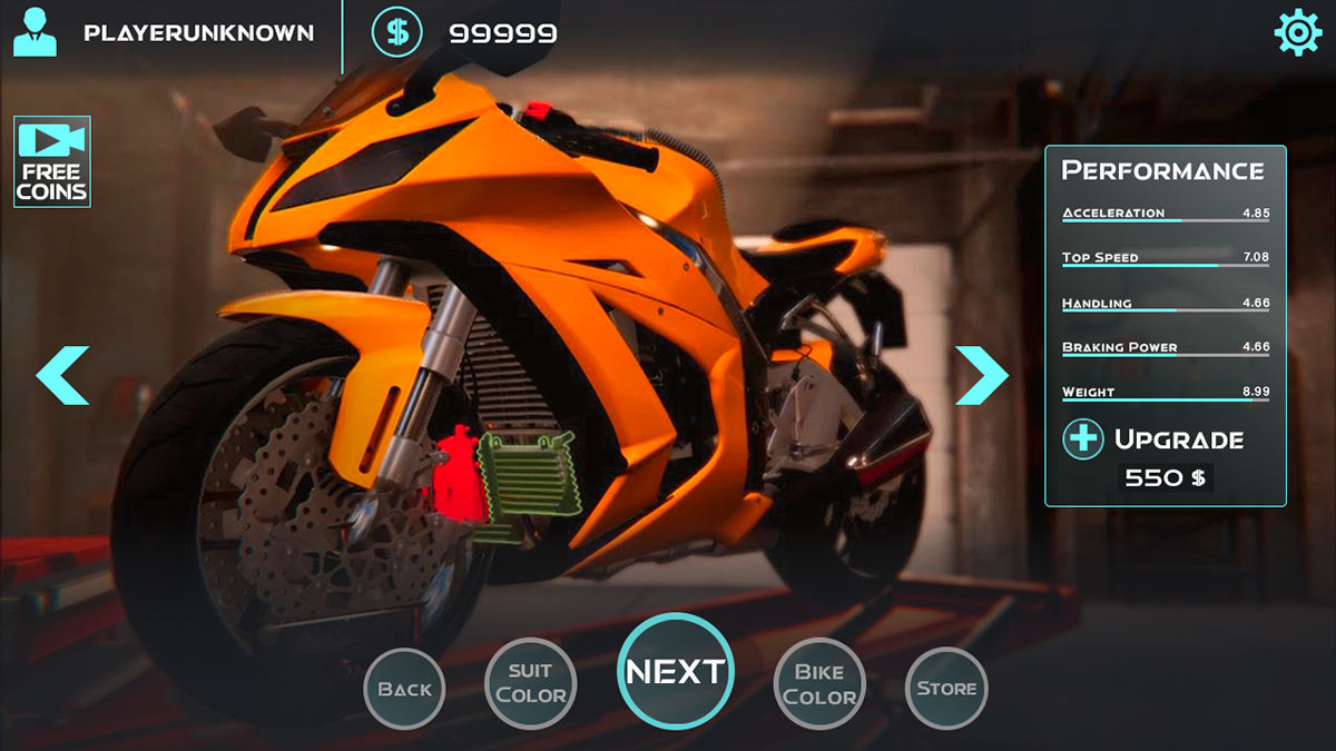 3d game bike racing bike stunt game GUI In app mobile game Racing Talha Talha Suleman UI/UX