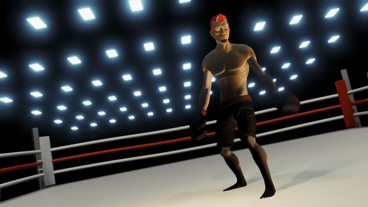 3D animation  blender Boxing character animation fight neon Render